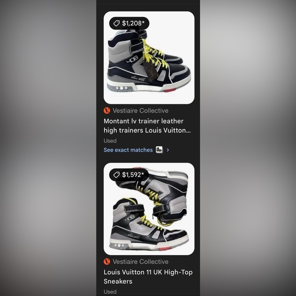 Louis Vuitton LIMITED EDITION LV Black and Gray High-Top Sneakers Virgil Abloh - Picture 7 of 16